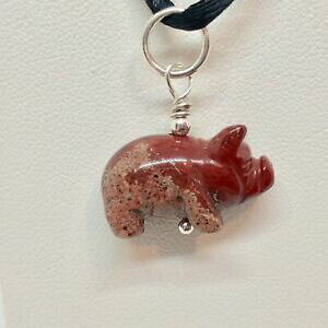 �y���������z�W���G���[�E�A�N�Z�T���[ �s�M�[�u���`�P�X�W���X�p�[�R�V�����V���o�[�X�^�[�����O�y���_���gpiggie brechiques jasper cochon amp; argent sterling pendentif 509274jps2