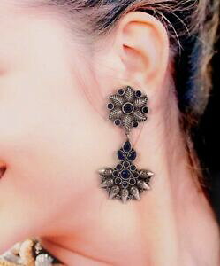 yzWG[EANZT[ ILVfI[hVo[tBjbVNGC^[WJCOoxyde ancien finition argent createur haute qualite jhumka boucles doreilles