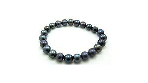 yzWG[EANZT[ yfBtBEReBx[g_hiRJ[AyGXeB{lbracciale in perle di fiume coltivate da donna con colore a perla elastico nero