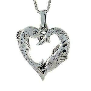 �y���������z�W���G���[�E�A�N�Z�T���[ �V���o�[�X�^�[�����O�C���n�[�g�V�F�C�v�t�B�b�V���y���_���g�u�����b�N�C�^���Aargent sterling en forme de coeur poisson pendentif breloque,18 italien