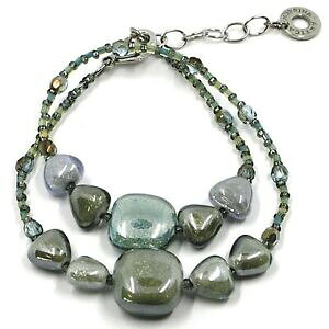 �y���������z�W���G���[�E�A�N�Z�T���[ �u���`�����A���e�B�J�����[�i���F�l�c�B�A�h�b�s�I�W�����F���f�O���[�W��bracciale antica murrina venezia, br701a12, doppio giro verde grigio