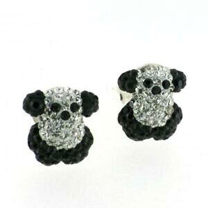 yzWG[EANZT[ IbL[jIZbggAWFgXtXL[rARlorecchini orsetto argento 925 swarovski bianco nero