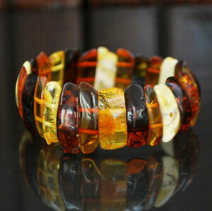 �y���������z�W���G���[�E�A�N�Z�T���[ �o���g�A���o�[�}���`�J���[�u���X���b�gnatural baltic amber bracelet multicolor 13gr 100 genuine