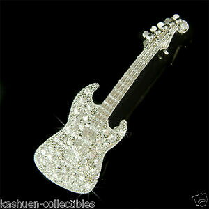 yzWG[EANZT[ GLM^[NX^XtXL[u[`guitare electrique avec cristal swarovski musique instrument musical broche