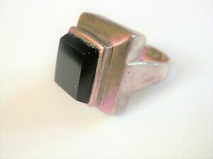 yzWG[EANZT[ Vo[Oanneau argent veritable avec onyx, 12,44 g