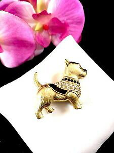 yzWG[EANZT[ XtXL[XNX^ubNXgXXRbeBeAXReBbVu[`swarovski cygne 18k gp cristal noir strass scottie terrier ecossais broche