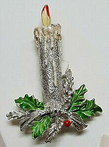 �y���������z�W���G���[�E�A�N�Z�T���[ �S�[���h���b�h�u�[�M�[�u���[�V���W�F���[�Y�M�������f�G�i�������b�h�O���[���z���C�gbroche vintage bougie signe gerrys guirlande noel emaille rouge vert blanc f1