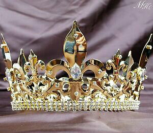yzWG[EANZT[ LOvXS[heBANENANX^p[eB[A[fRking prince gold tiara men crown imperial medieval clear crystal party art deco