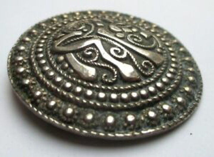 Broche Celtique Vintage Ronde - Couleur Argent, Bretagne, Bijou Ancien N°785, Occasion