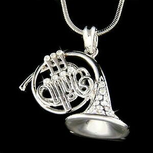 yzWG[EANZT[ tXuXz[NX^XtXL[RA[laiton francais corne avec cristal swarovski musique instrument musical collier