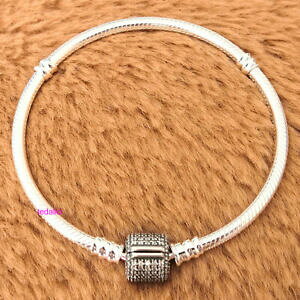 yzWG[EANZT[ X^[OVo[NAuXbgVOl`[NXv[bpauthentic 925 sterling silver clear cz bracelet signature clasp european charm
