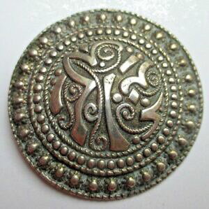 �y���������z�W���G���[�E�A�N�Z�T���[ �P���g�u���[�`���E���h�V���o�[�J���[�u���^�[�j�����B���e�[�Wancienne broche celtique ronde couleur argent bretagne beau bijou vintage 785