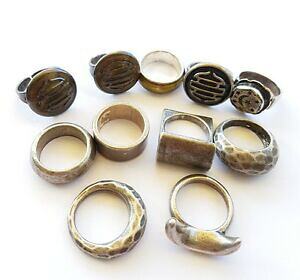 yzWG[EANZT[ bgVo[^XN[^[OfJbglot 11 bagues scooter en metal argente differents modeles tailles 55amp;56av11