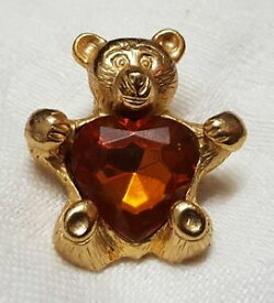 【送料無料】ジュエリー・アクセサリー ジュエルヴィンテージブローチベアハートクリスタルテクスチャゴールドメタウイスキーbijou vintage broche ours bear coeur cristal whisky meta dore texture d2