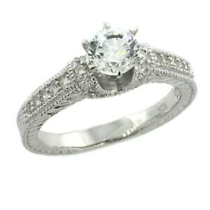 yzWG[EANZT[ Vo[X^[OGQ[WgOuAgJbgZ^[argent sterling fiancailles cz ring w 5mm 050ct brillant coupe centre