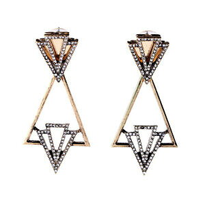 yzWG[EANZT[ CONbvS[fA[gfRgCAOpFBe[WK[boucles doreilles clips dore art deco triangle pave vintage leger j6