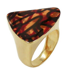 yzWG[EANZT[ OgCAOuEo[jX~Nv[gOTCYanneau 25x21mm triangle braun colore vernis 3 micron plaque taille de la bague