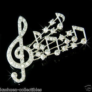 yzWG[EANZT[ NX^XtXL[~[WJWG[u[`m[ggvL[musique note triple g clef avec cristal swarovski musical bijoux broche