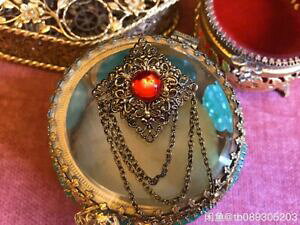 yzWG[EANZT[ Be[Wr[uu[`tWAeB[NsrNgAvintage ruby rhmobic brooch with fringe antique pin victoria era