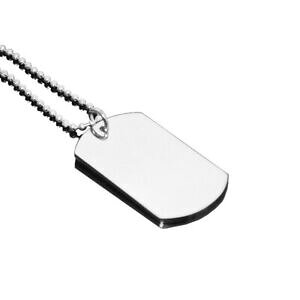 yzWG[EANZT[ X`[XeXhbO^Oy_g`F[{[acier inox dog tag pendentif grave avec chaine boules dogtagset13