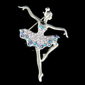 yzWG[EANZT[ NX^XtXL[oG_T[u[`WG[OhoCIbgo[igrand violet ballerine~ avec cristal swarovski ballet danseuse broche bi