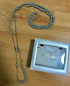 yzWG[EANZT[ v[VOTLlbNX`F[j[O[p[promo collier misaki long avec chaine et perles gris neuf authentique