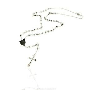 yzWG[EANZT[ R[iEIhiTIp[jNVGCbvlN[`FAb`CIo^bTcollana uomo donna rosario pallini crociera ip nero croce acciaio lob