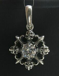 yzWG[EANZT[ \bhXJNXSVbNoCNX^[OVo[sterling silver pendant solid 925 skull cross gothic biker cz