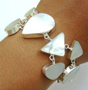 yzWG[EANZT[ p[VFi`}U[X^[OVo[uXbgWG[natural mother of pearl shell 925 sterling silver bracelet women jewelry sc074