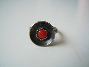 �y���������z�W���G���[�E�A�N�Z�T���[ �R�[�����T�C�Y�V���o�[�����Oage 925 anneau argent avec rouge nature corail petit taille gr462,8 g