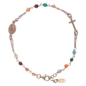 yzWG[EANZT[ ub`TIp[AK^R^AObracciale rosario amen perle agata colorata arg 925