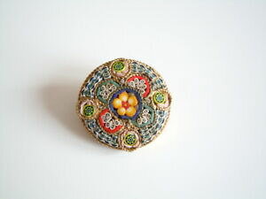 yzWG[EANZT[ Eh~tBI[}CNUCNOXu[`petit vieux ronde millefiori micro mosaique verre broche 7,5 g o 2,5 cm