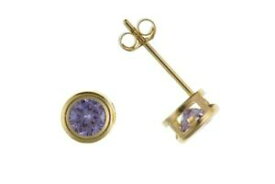 【送料無料】ジュエリー・アクセサリー ゴールドラブジルコンキュービクイヤリング9ct or 4mm frotter sur lav zircon cubique boucles doreilles