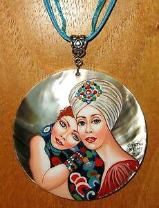 yzWG[EANZT[ pride pendentif klimt le petites amies russe main peint coque die freundinnen