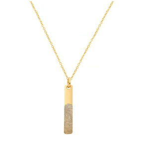 yzWG[EANZT[ p[\iCYfW^tbgvgoVo[lbNXCG[S[hbLpersonnalise reel empreinte digitale barre collier en argent plaque or jaune