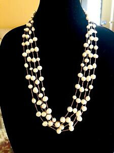 yzWG[EANZT[ veBC[ehDlbNXjoli cuivre colore fil tendu 4 strand de culture perle 27 collier