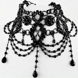 【送料無料】ジュエリー・アクセサリー ゴシックコリアーイヤリングチョーカーコスチュームset gothic collier et boucles doreilles choker de perles costume noir neuf