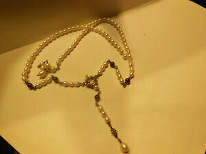 �y���������z�W���G���[�E�A�N�Z�T���[ �r�[�Y�A���T�C�e�N���E�����F�����C���l�b�N���Xcollier de en perles deau amethytes et vermeil couronne a restaurer