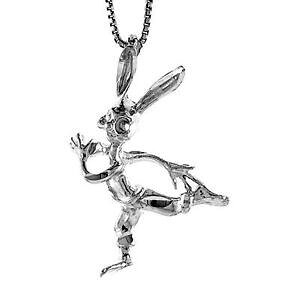 �y���������z�W���G���[�E�A�N�Z�T���[ �A�h�W�F���g�X�^�[�����O�y���_���g�E�T�M�u�����b�N�C�^���A�{�b�N�X�`�F�[��nouvelle annonceargent sterling pendentif lapin breloque, 18 italien boite chaine