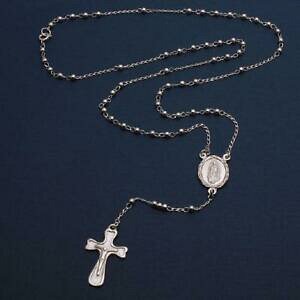 �y���������z�W���G���[�E�A�N�Z�T���[ �V���o�[�X�^�[�����O�p�[���`���y���l�b�N���X�u�����b�N�A���h�h���b�v�N���Xargent sterling 3 mm perles chapelet collier wreligieux breloque amp; goutte croix