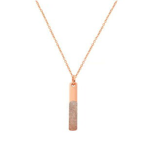 yzWG[EANZT[ p[\iCYfW^tbgvgoVo[lbNXS[hbL[Ypersonnalise reel empreinte digitale barre collier en argent plaque or rose