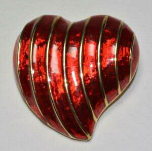 �y���������z�W���G���[�E�A�N�Z�T���[ �X�^���s�[�h�~���[�W�A���f�t�B���A�[�g�S�[���f�����b�h�G�i�����V�F�C�v�n�[�g�u���[�`estampe mfa museum de fin art dore rouge email forme coeur broche