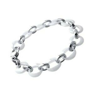 yzWG[EANZT[ zCgZ~bNXXeXX`[uXbgbracelet en ceramique blanche et acier inoxydable longueur 19cm femme neuf