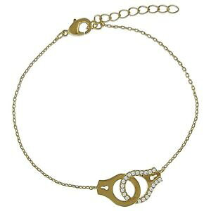 �y���������z�W���G���[�E�A�N�Z�T���[ �u���X���b�g�R�[�g���b�L�S�[���h�W���R�j�E���Z���`���[�g��bracelet menottes plaque or 750000 et oxydes de zirconium longueur 19 cm