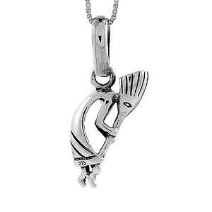 �y���������z�W���G���[�E�A�N�Z�T���[ �V���o�[�X�^�[�����O�R�R�y���y���_���g�u�����b�N�C���`�C�^���A���`�F�[���{�b�N�Xargent sterling kokopelli pendentif breloque, 18 italien boite chaine