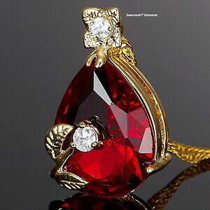 yzWG[EANZT[ XtXL[S[h[ty_g`F[lbNXRGcr[bhcollier chaine pendentif feuilles dorees swarovskiR elements rouge rubis dore
