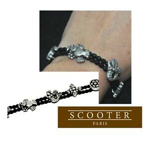 yzWG[EANZT[ XN[^[IWiuXbgbLVo[p[ubNNX^scooter bracelet original plaque argent perle cristal noir 18cm bijou