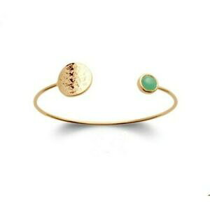 yzWG[EANZT[ J{VbLOOOAx`jonc en plaque or cercle martele et aventurine veritable en cabochon