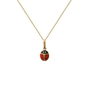 yzWG[EANZT[ S[hbLR`llbNX`CXO[collier coccinelle plaque or 18ct et email neuf longueur au choix 45cm ou 50cm