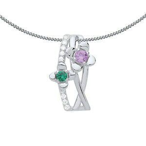 yzWG[EANZT[ WGRhVo[[YAhO[WR[lf[y^lbNXjewelco london argent rose et vert zircone duo fleur petale collier 457cm